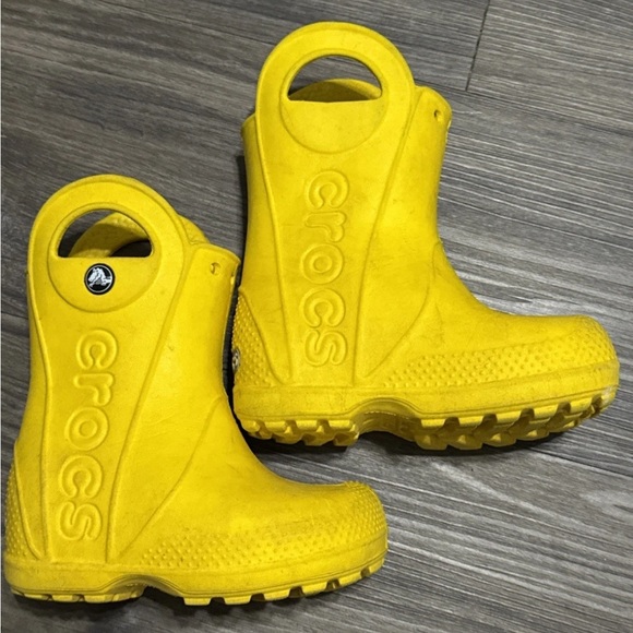 CROCS unisex-child Handle It Kids Rain Boots size C6 Yellow - Picture 6 of 6